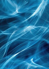 Abstract blue light trails forming intricate patterns against a dark background.