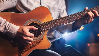 Play instrument entertainment acoustic guitar string musical background sound rock musician classical