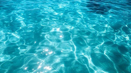 How about: A clear, abstract blue pool surface with gentle waves and reflections, evoking a summer feeling of clean, transparent water
