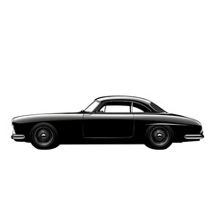 Fototapeta premium Stylish black vintage car profile showcasing elegant design and classic lines for automotive enthusiasts and creative projects