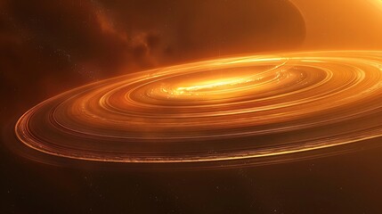 Fototapeta premium The rings of a gas giant, viewed from an orbiting spacecraft, detailed atmosphere with swirling storms and vibrant hues,