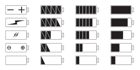 The battery level. Charge. Status. Illustration