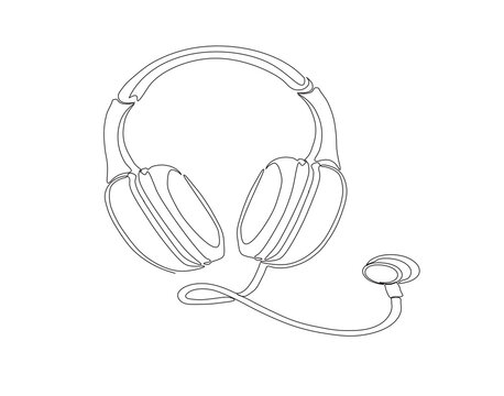 headphones and earbud line art clip art preview