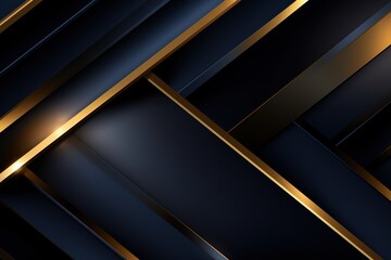Abstract dark blue and gold geometric background.