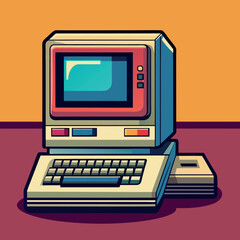 Retro Computer Vector Design Illustration