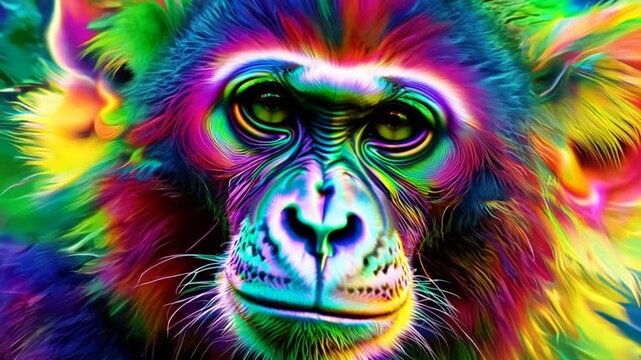 portrait of a monkey psychedelic 