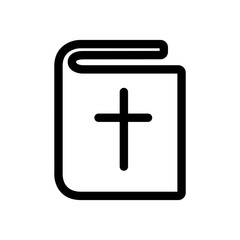 Obraz premium Bible icon in thin line style vector illustration graphic design