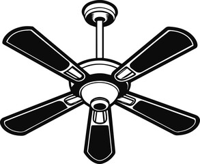 ceiling fan silhouette vector illustration