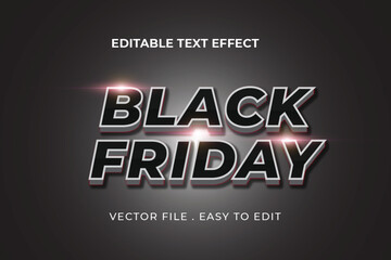 black friday typography Editable text effect 3d Traditional Cartoon template style premium vector