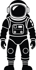 astronaut silhouette illustration black and white