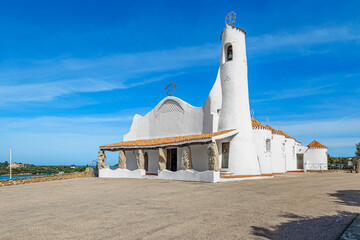 A view of a Stella Maris Church in Porto Cervo, Costa Smeralda Sardinia