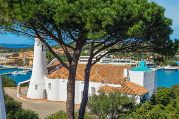 A view of a Stella Maris Church in Porto Cervo, Costa Smeralda Sardinia