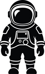 astronaut silhouette illustration black and white