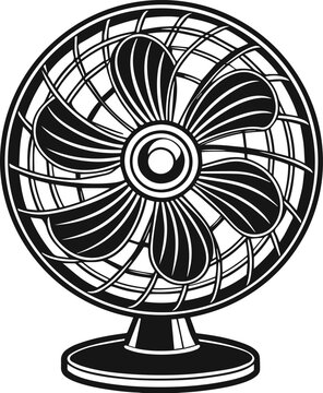 recommend clip art: table fan silhouette vector illustration, electric Fan