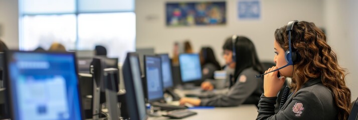 Call center setup with communication devices