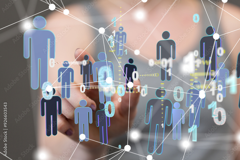 Aufkleber communication network digital group connect