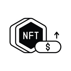 price glyph icon with white background vector stock illustration