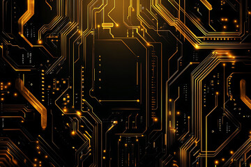 A modern abstract design with gold lines and dots symbolizing network science and technology on a high-tech dark background, perfect for templates, web design, and presentations.

