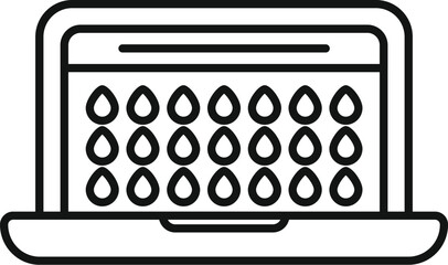 Laptop is displaying an ovulation calendar, a useful tool for women trying to conceive