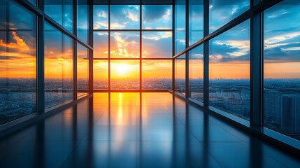 Fototapeta premium glass buildings Looking Up modern high-rise office buildings
