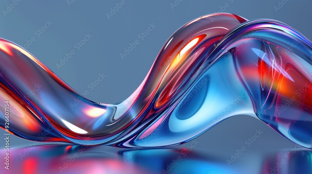 Poster abstract fluid art with vibrant colors and glossy finish, creating a dynamic and captivating visual 