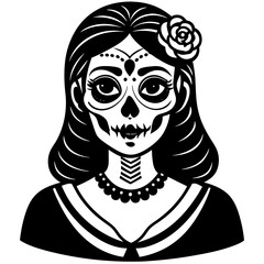 Skull and Crossbones Pirate Symbol with Skeleton Bones and Scary Face