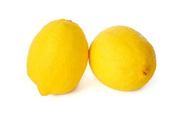 Lemon close up on white background.