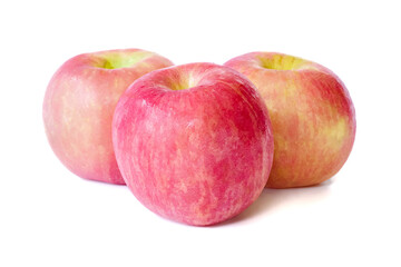 Apple close up on white background.