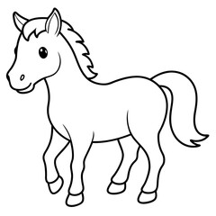 Cute, horse art vector illustration