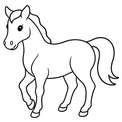 Obraz premium Cute, horse art vector illustration