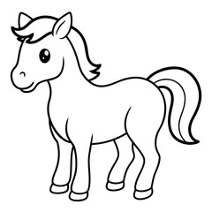 Cute, horse art vector illustration
