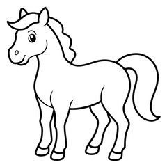 Cute, horse art vector illustration