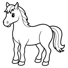 Cute, horse art vector illustration