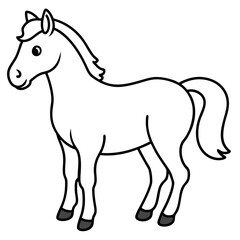Cute, horse art vector illustration