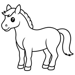 Cute, horse art vector illustration