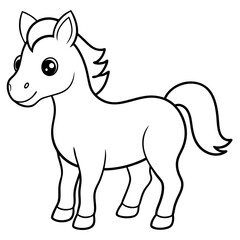 Cute, horse art vector illustration