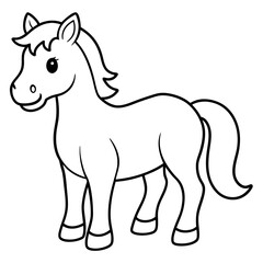 Cute, horse art vector illustration