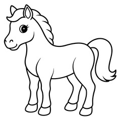Cute, horse art vector illustration