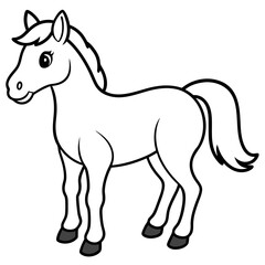 Cute, horse art vector illustration