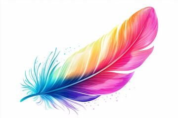Obraz premium colorful feathers on white background