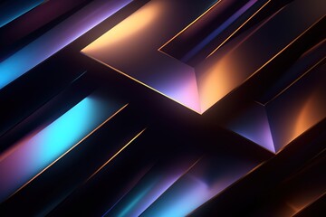 Abstract geometric background with glowing lines.