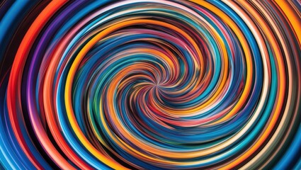 A vibrant and colorful swirl showcasing a dynamic mix of colors representing energy and motion in abstract art form.