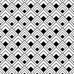 Black and white diamonds and lines geometric pattern background.