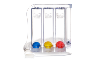 Care Of India Respirometer Breathing Lung Exerciser Device and Respiratory Exerciser-3 Balls Incentive Spirometer (White)