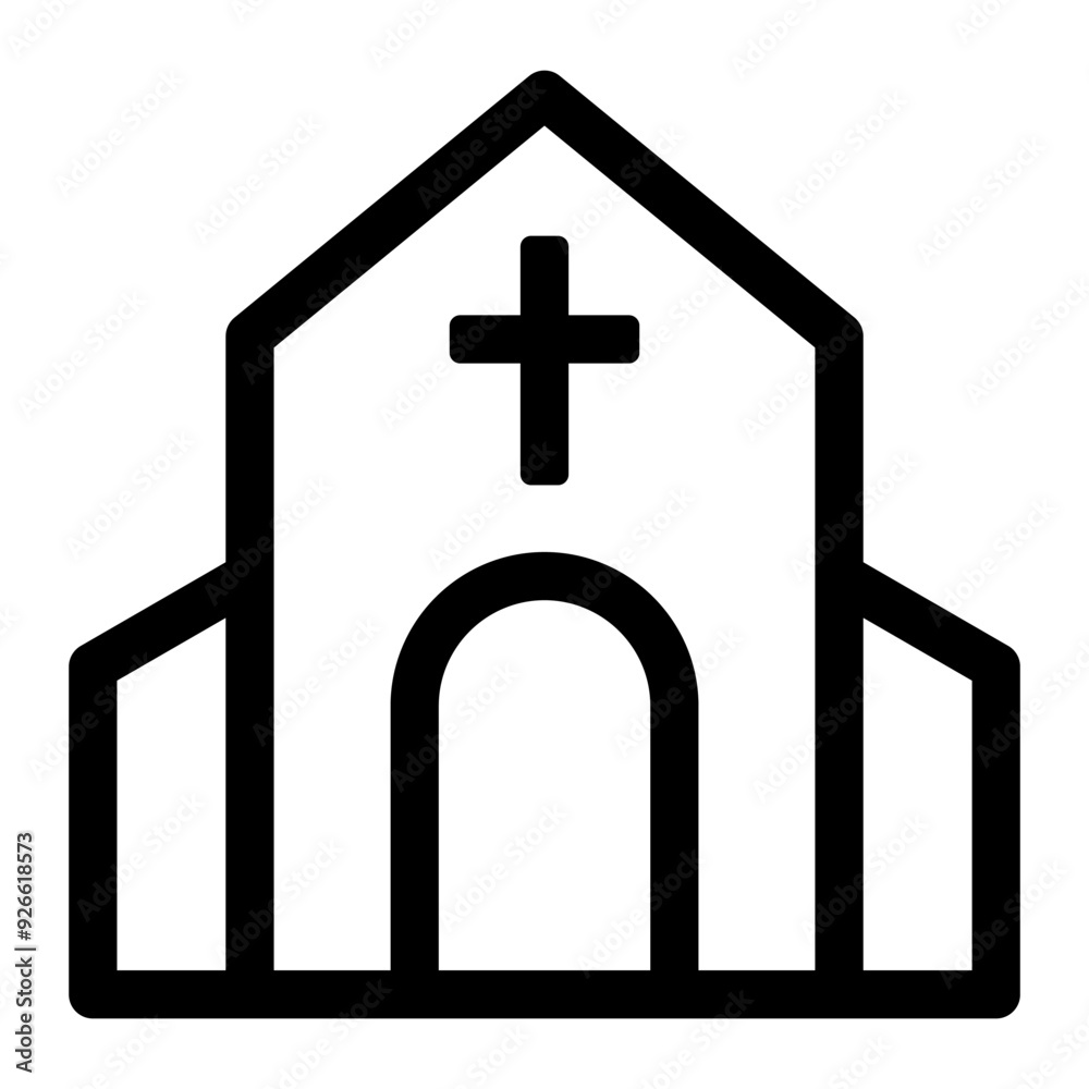 Canvas Prints Church icon in thin line style vector illustration graphic design