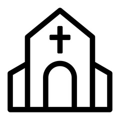 Church icon in thin line style vector illustration graphic design