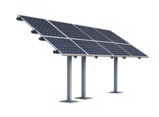 Solar Panel Array on Metal Pole