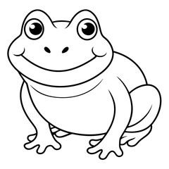 Draw a smiling toad colouring page art vector illustration