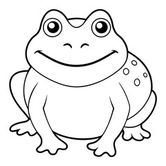 Fototapeta premium Draw a smiling toad colouring page art vector illustration