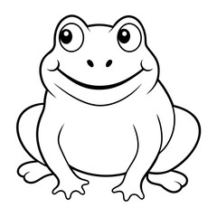 Draw a smiling toad colouring page art vector illustration